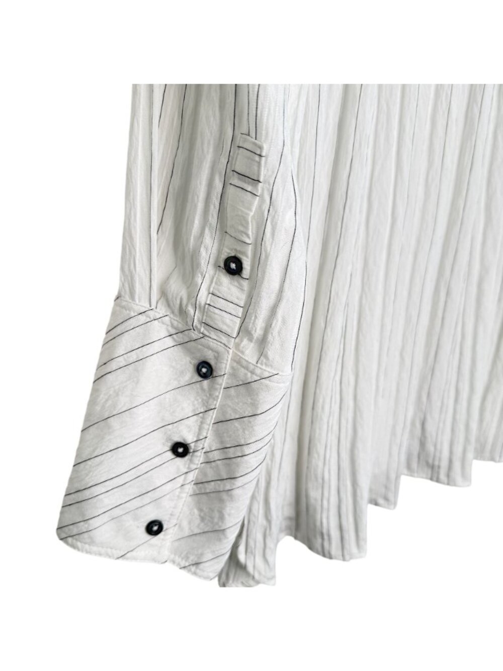 Hana San White Striped Button-Up Shirt, 38 - Picture 6 of 9